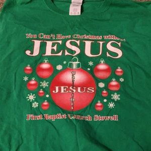 Green religious Christmas shirt